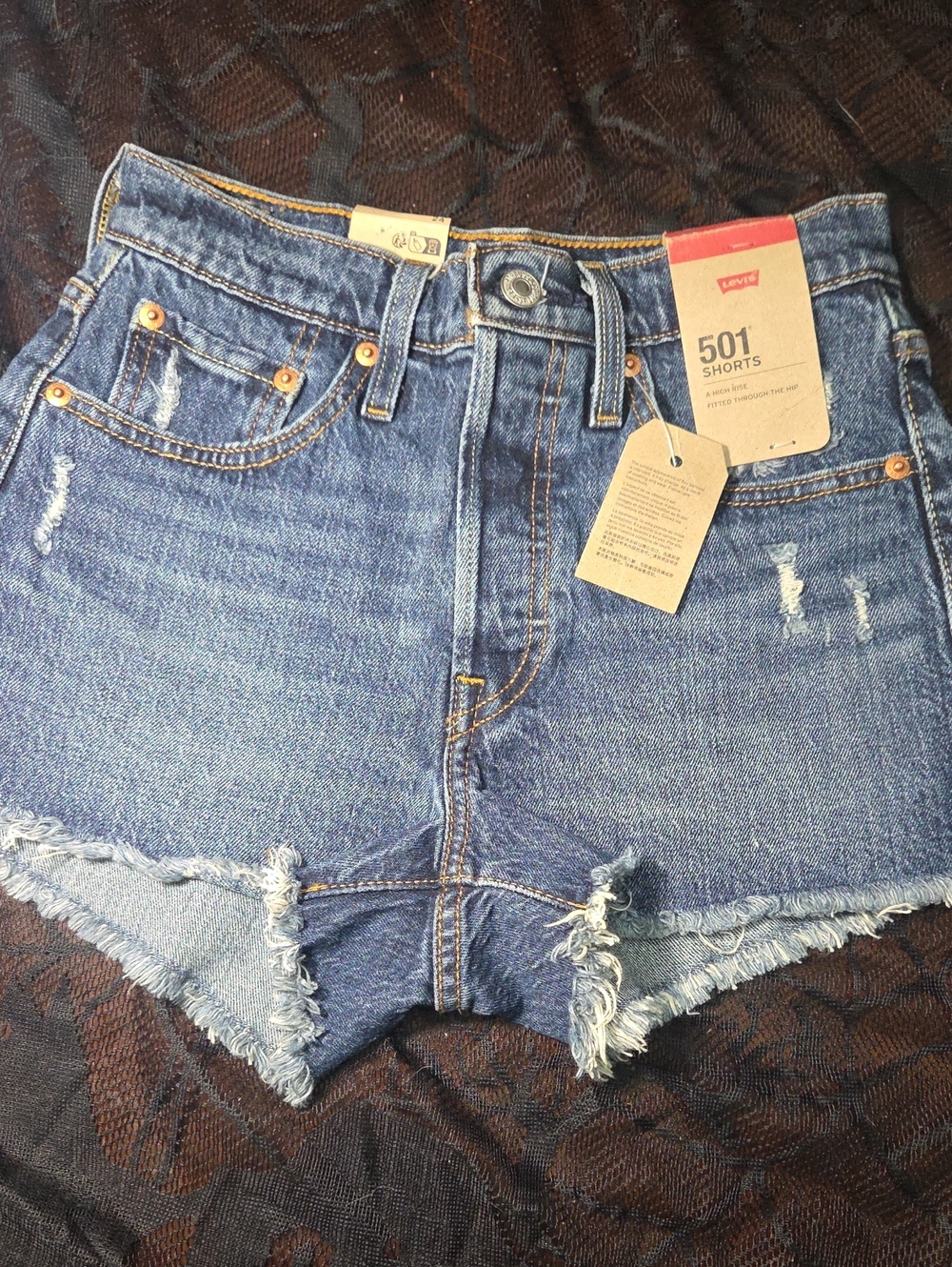 Levi's Women's Distressed Blue Denim Cutoff Shorts - Personal Pair Size 24